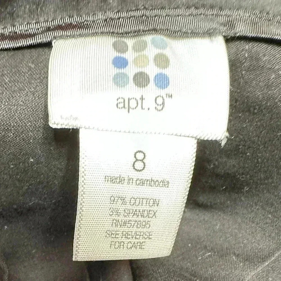 Apt P Cotton Blend A Line Skirt Black size 8 - Picture 5 of 5